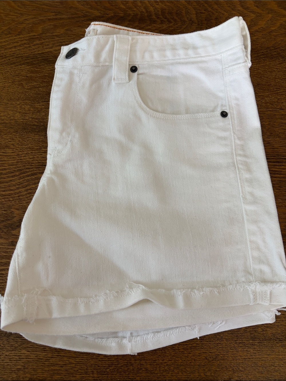 J. Crew White Denim Jean Shorts with Frayed Hem
